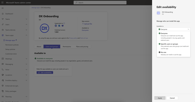 App Management Screenshot
