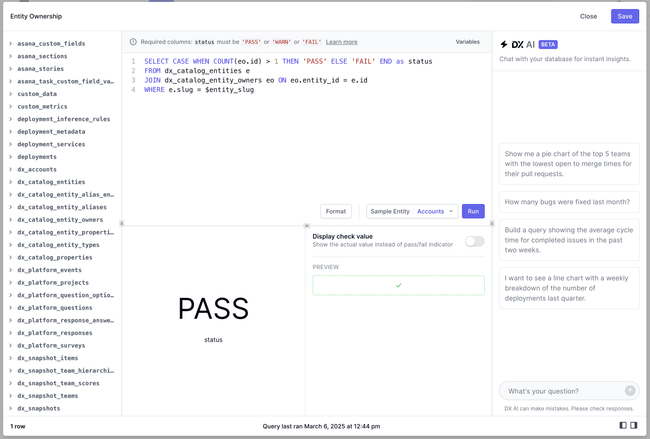 Scorecard checks editor