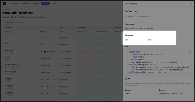 Metadata UI example